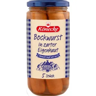 Salsichas Bockwurst frasco 380 g - Konecke