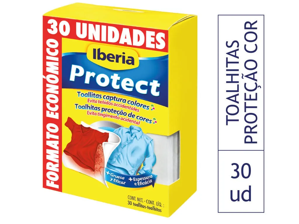 Toalhitas proteção de cores Iberia 30un