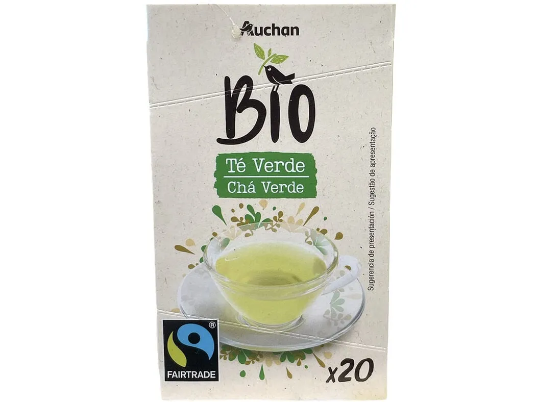 Chá verde Auchan BIO 20 saquetas