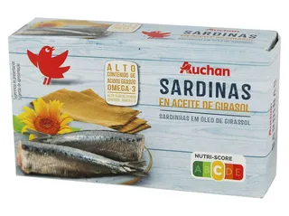 Sardinhas Auchan em óleo de girassol 120(84)g