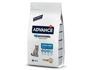 Ração para gato Advance esterilizado com perú 750+750 g