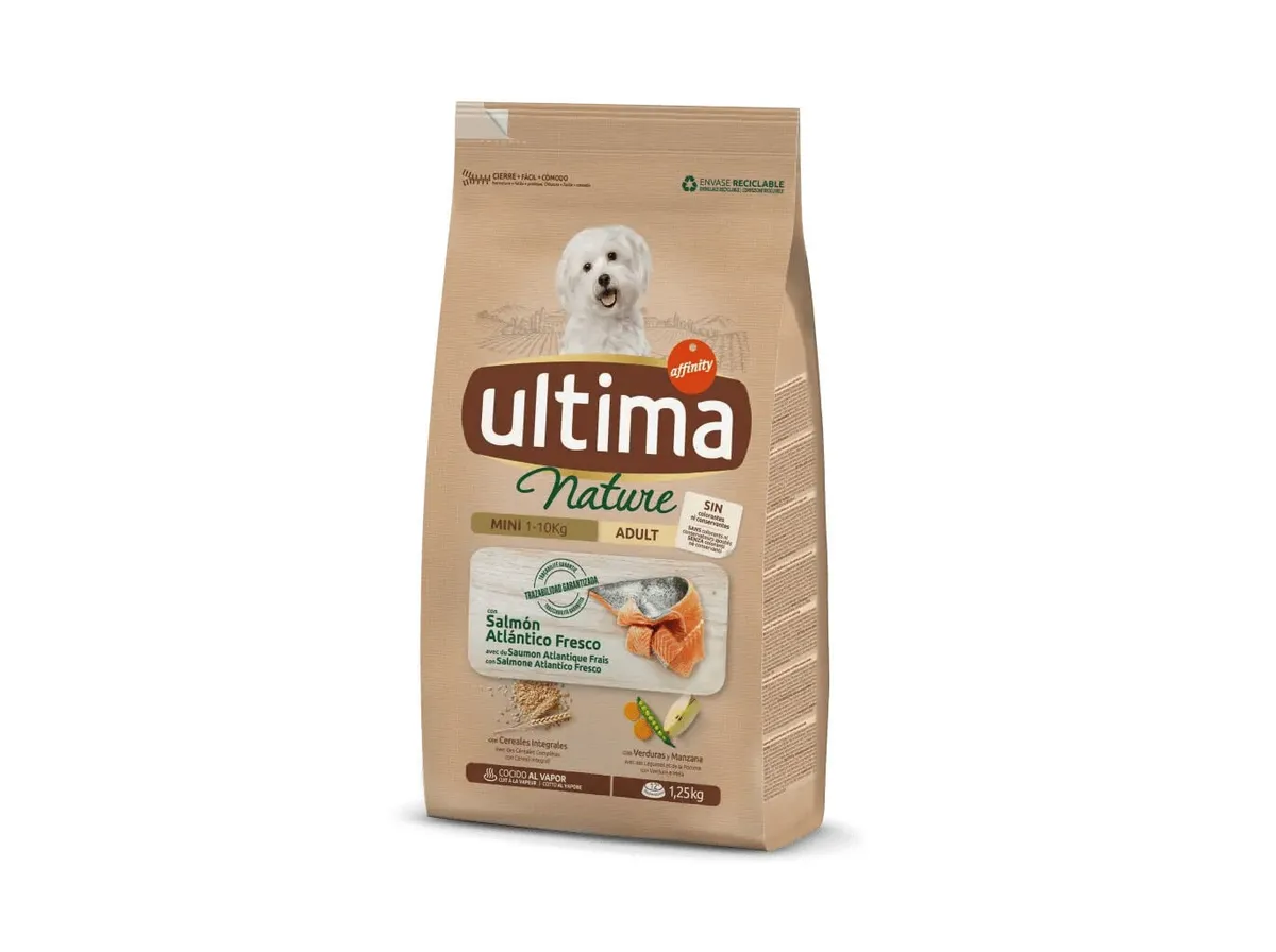 Ração para cão Ultima Nature mini salmão 1,25 kg