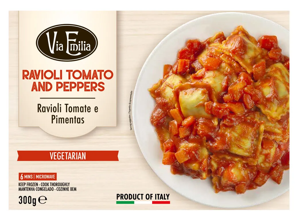 Ravioli VIA Emilia ricota e espinafres c/ molho de tomate 300 g