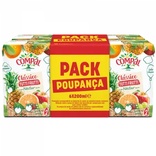 Néctar de Tutti Frutti Pack 6 Compal Clássico