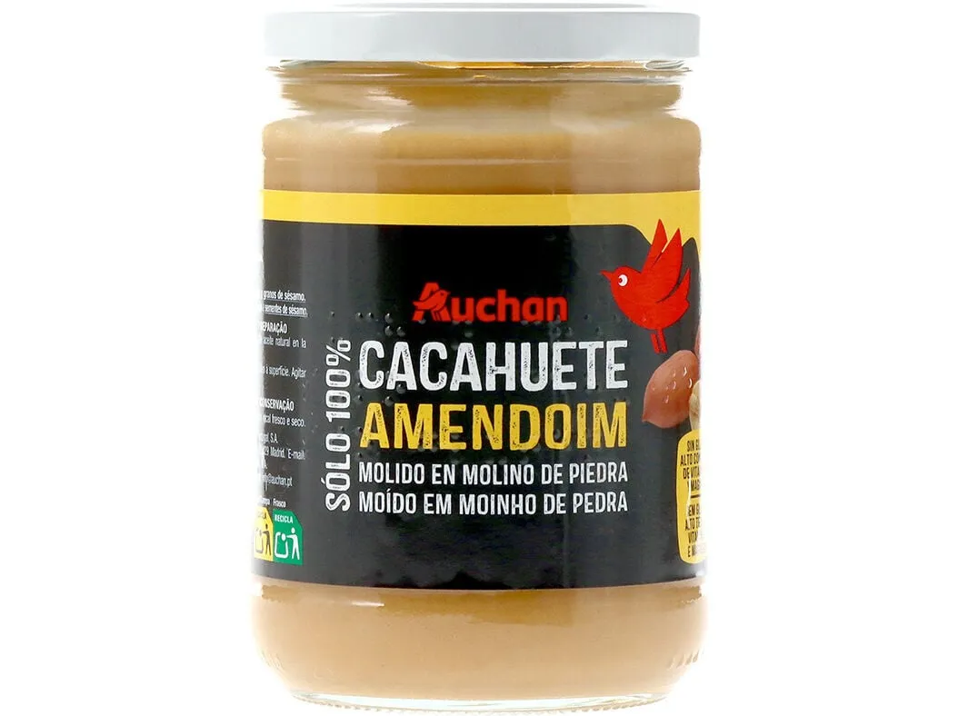 Manteiga amendoim Auchan 100% & cremosa 500 g
