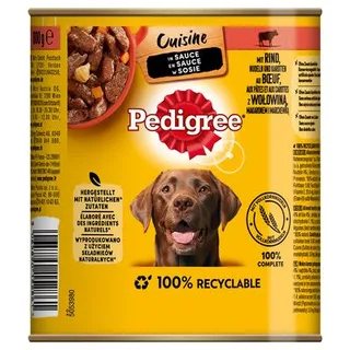 Pedigree Classic 12 x 800 g Carne de vaca e cenouras em molho