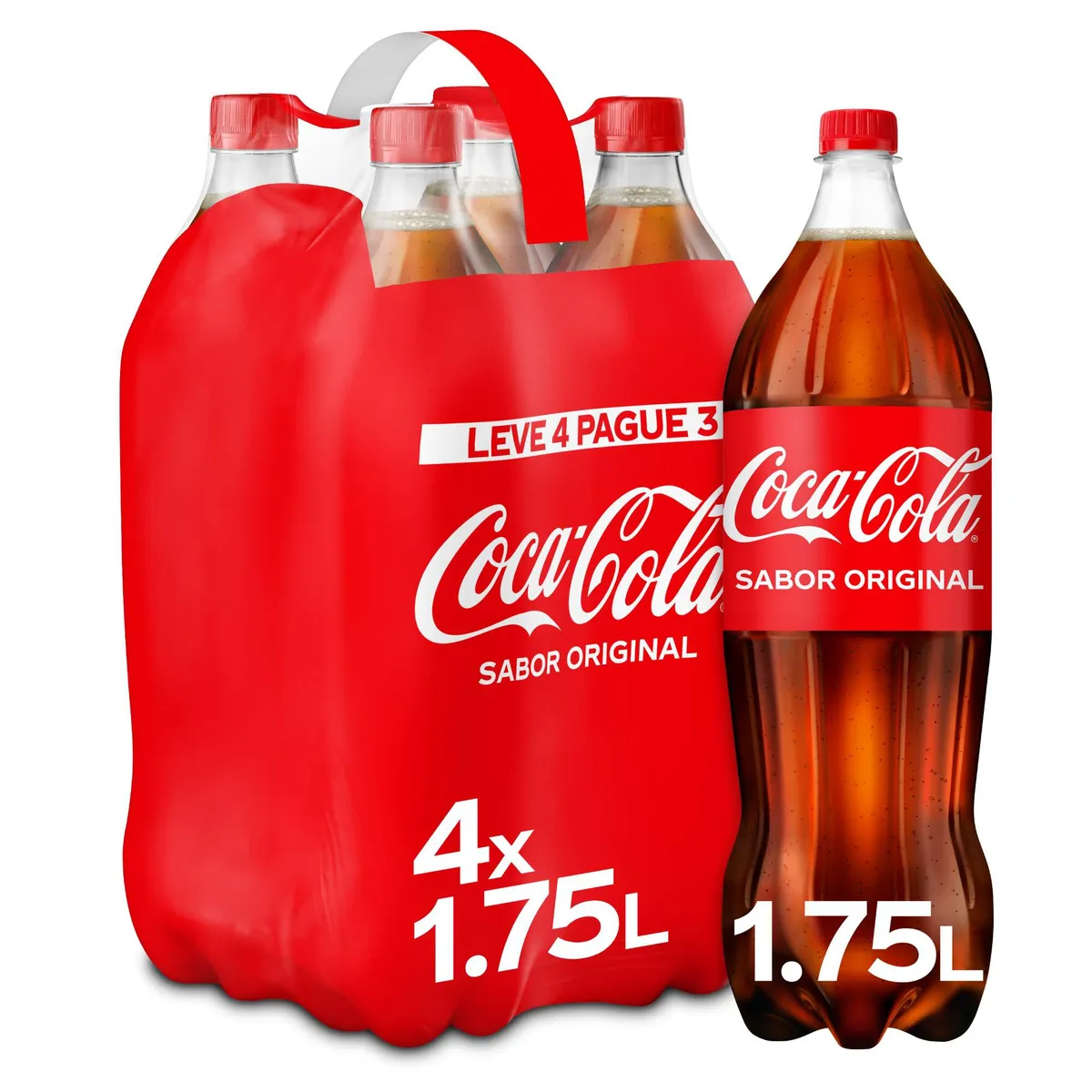 Refrigerante com gás Coca-cola original 4 x 1,75 L