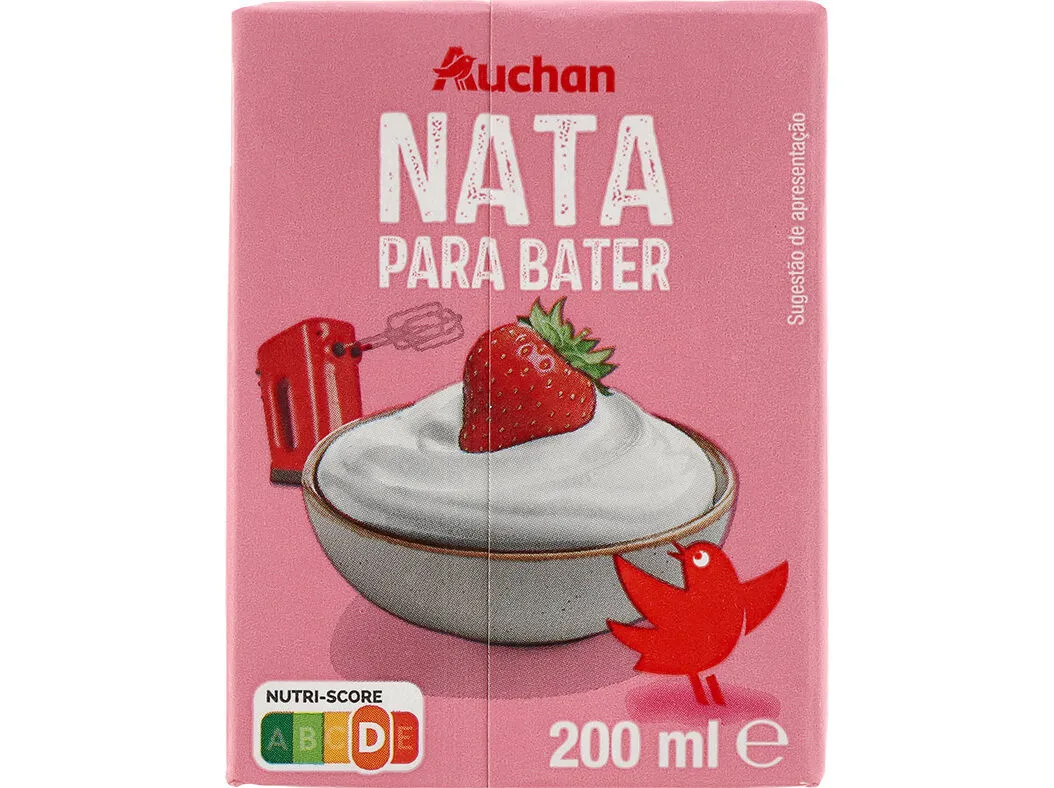 Nata UHT Auchan para bater 200 ml