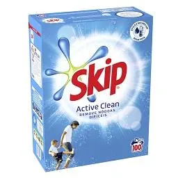 Detergente em pó para máquina roupa active clean Skip
