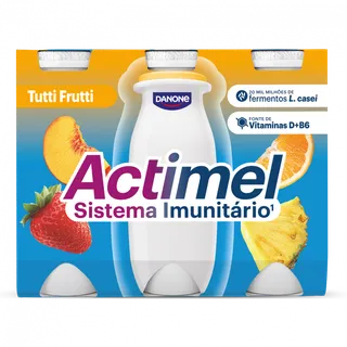 Iogurte Líquido Defesas Tutti Frutti Pack 6 Actimel Danone