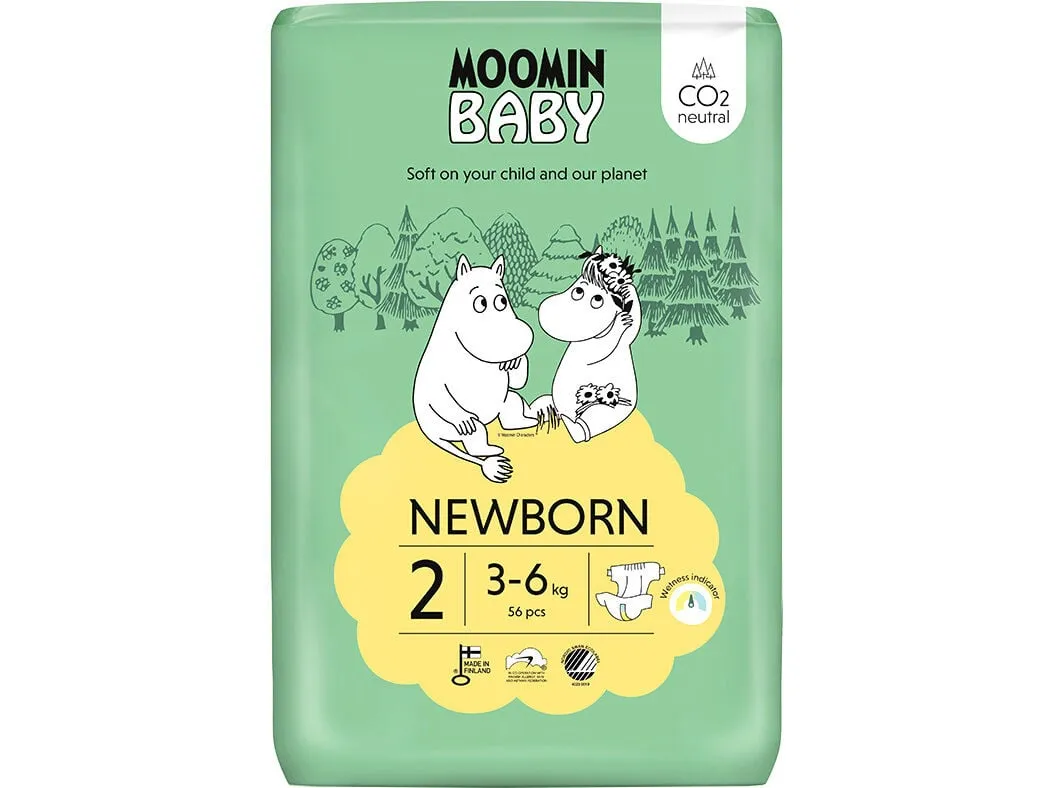 Fraldas Moomin BABY t2 3-6 kg 56un