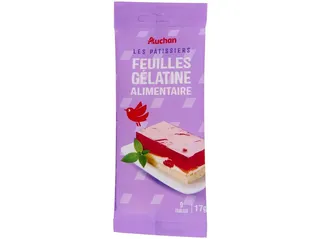 Gelatina Auchan em folhas 9un 17 g