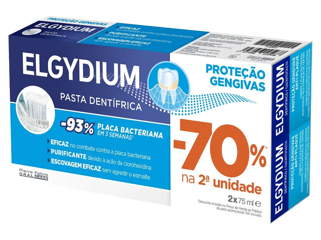 Pasta dentes Elgydium prot gengivas 2 x 75 ml