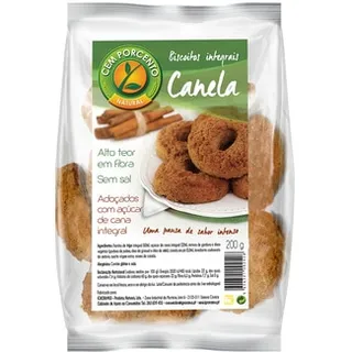 Biscoitos Integrais de Canela embalagem 200 g - Cem Porcento