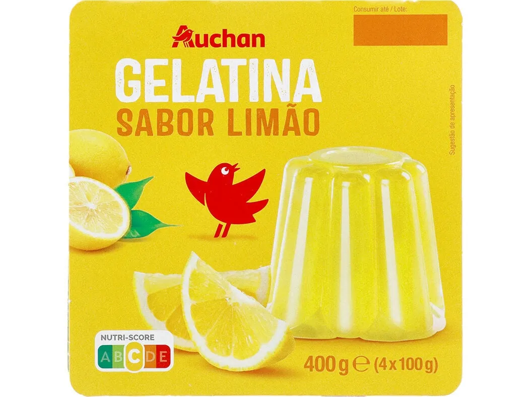 Gelatina Auchan limão 4 x 100 g
