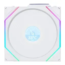 Ventoinha 120mm Lian Li UNI FAN TL120 LCD Wireless RGB PWM Branca LianLi