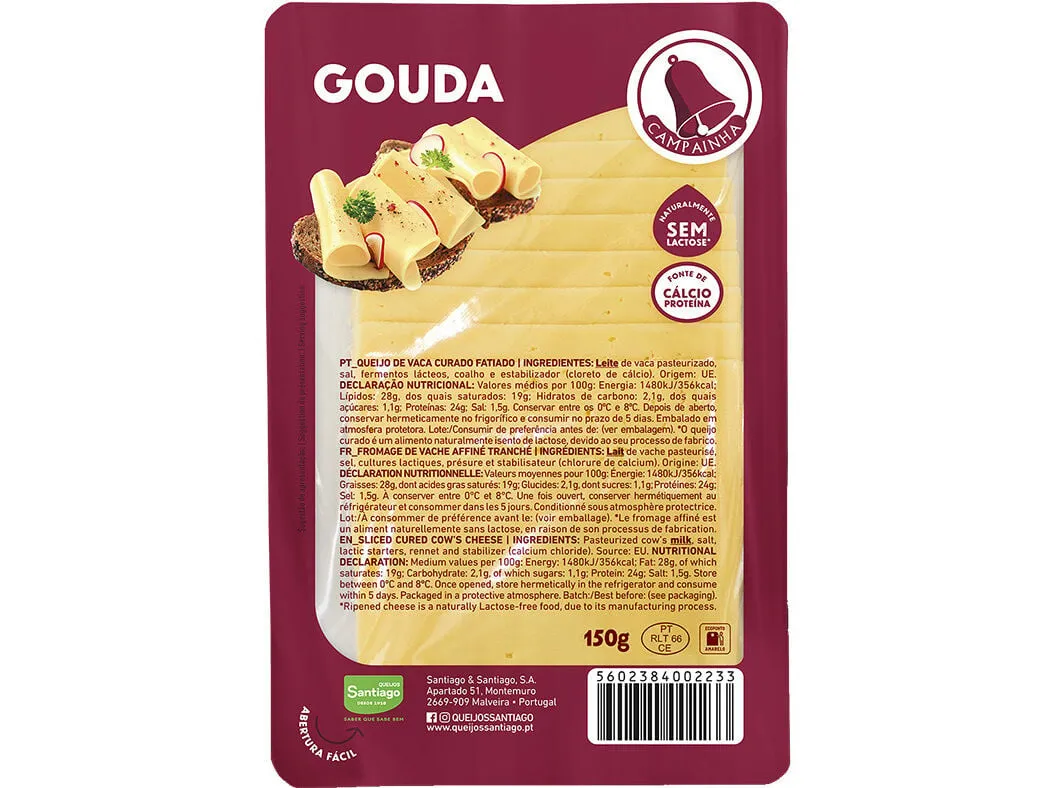 Queijo Campainha gouda fatiado 150 g