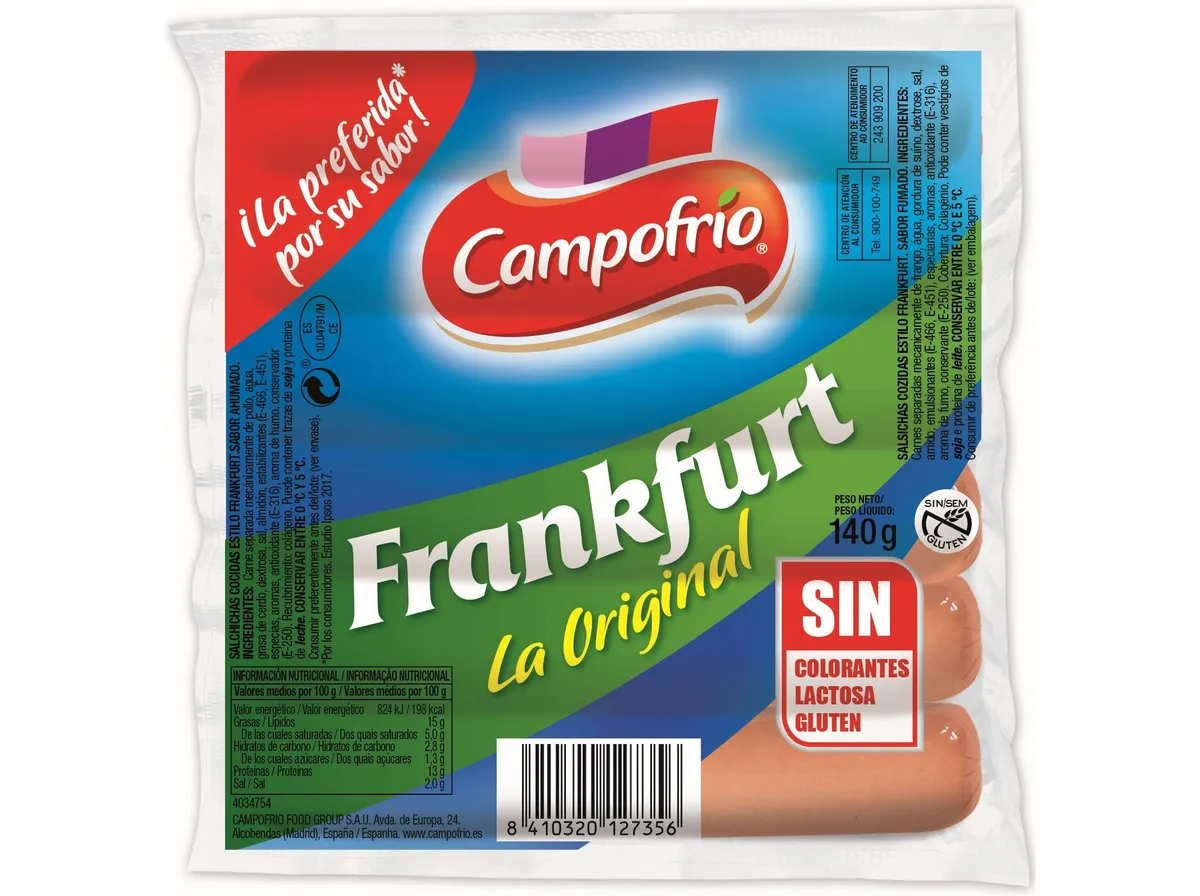 Salsichas frankfurt Campofrio 140 g