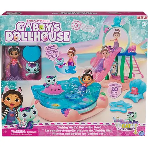 Playset Piscina Casa de Bonecas da Gabby e Siregat - Spin Master