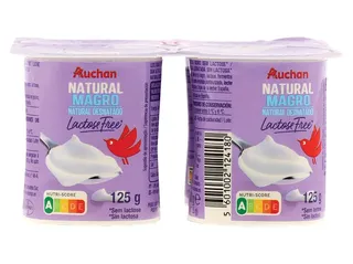 Iogurte natural magro Auchan sem lactose 4 x 125 g