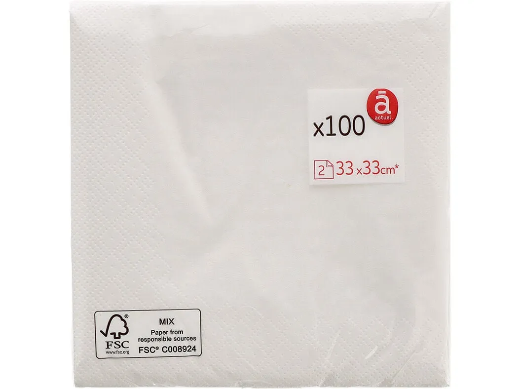 Guardanapos Actuel folha dupla 100 unidades 33 x 33cm