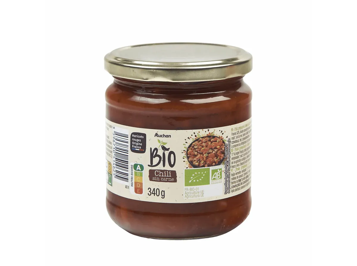 Chili Auchan BIO sem carne 340 g