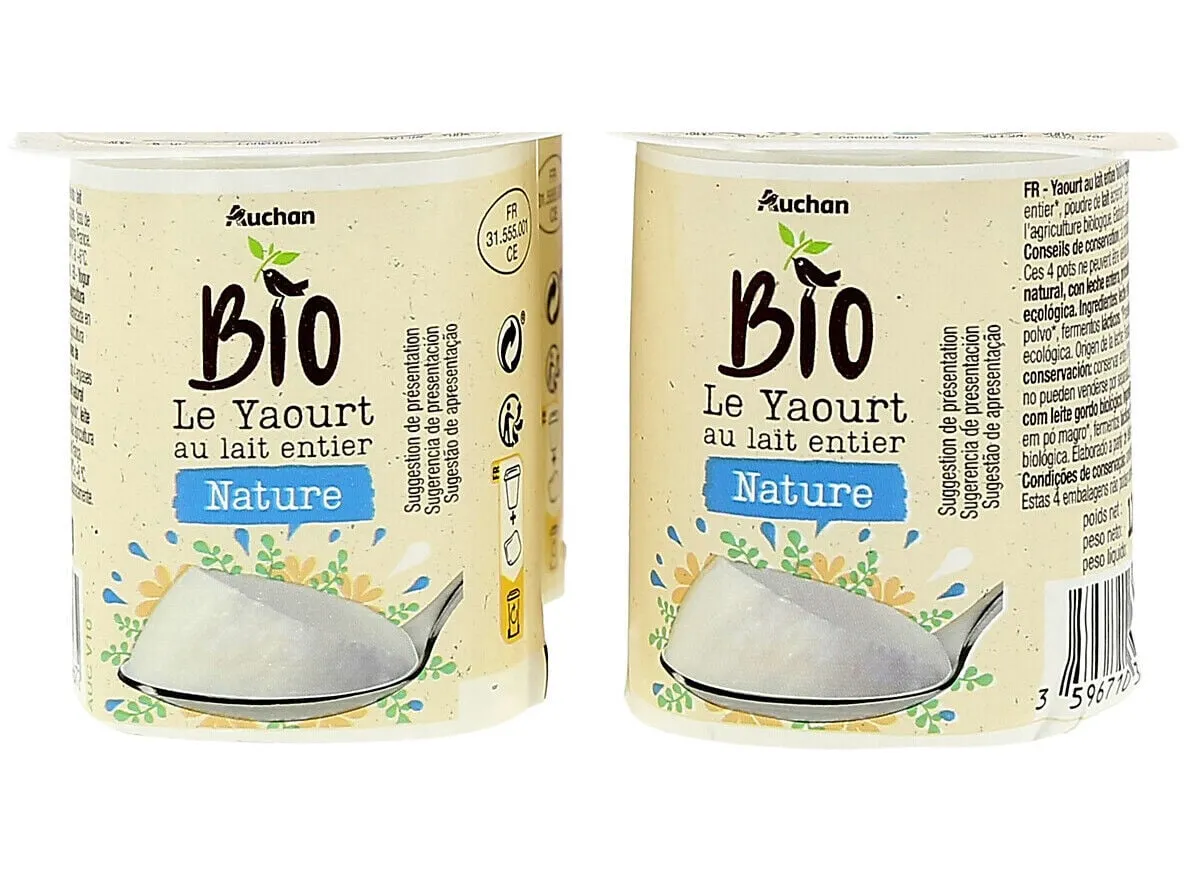 Iogurte Auchan BIO natural 4 x 125 g