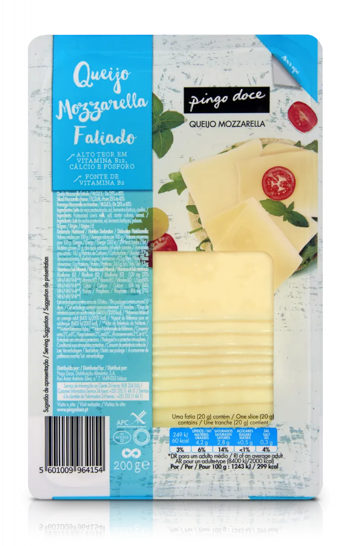 Queijo Mozzarella Fatiado