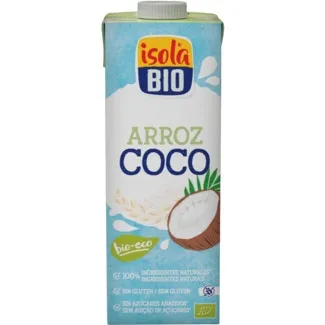 Bebida de Arroz e Coco Bio embalagem 1 L - Isola