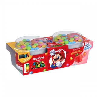 Iogurte Morango com Drageias Super Mário Pack 2 Danone