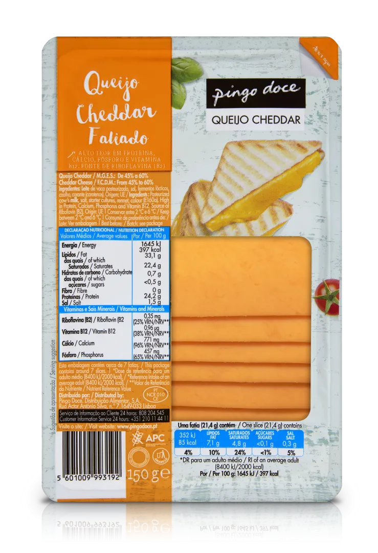 Queijo Cheddar Fatiado
