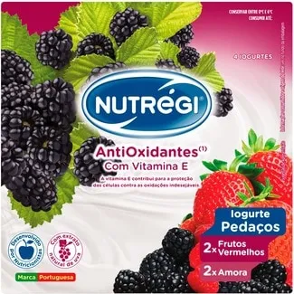 Iogurte com Pedaços de Frutos Silvestres Pack 4 embalagem 120 g - Nutrégi Antioxidantes