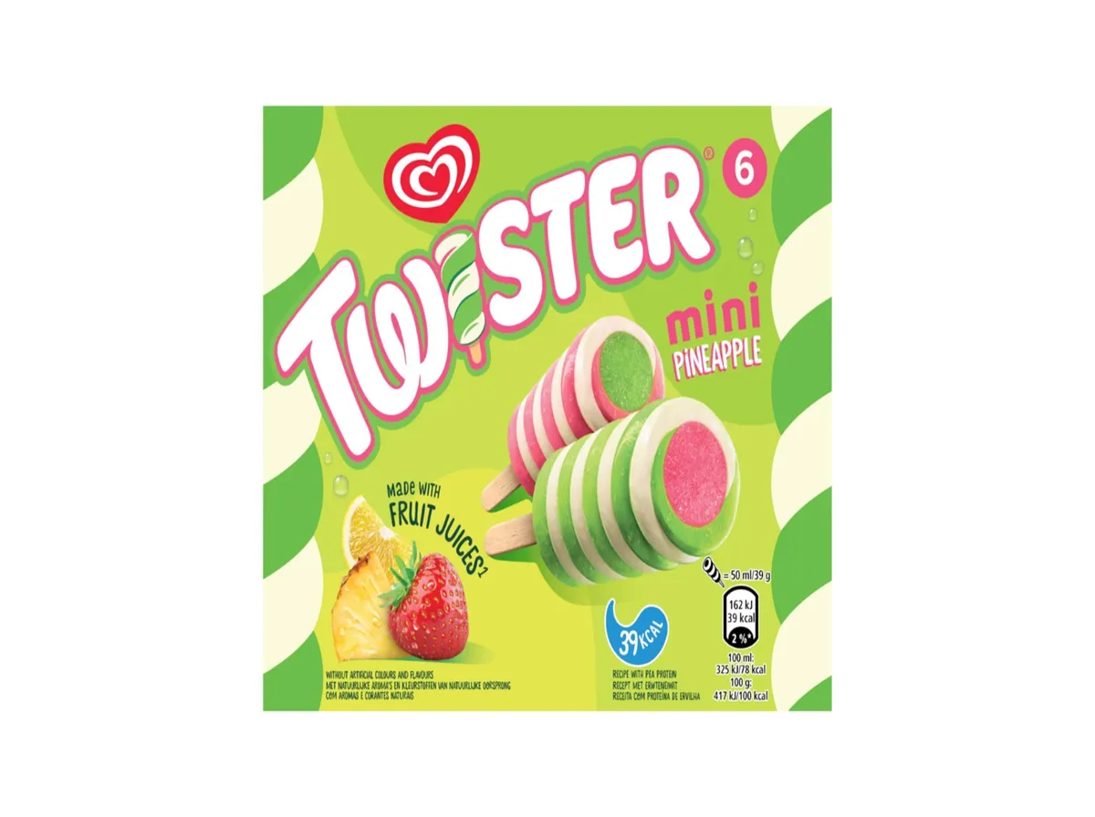 Gelado OLÁ twister mini ananás 6 x 50 ml