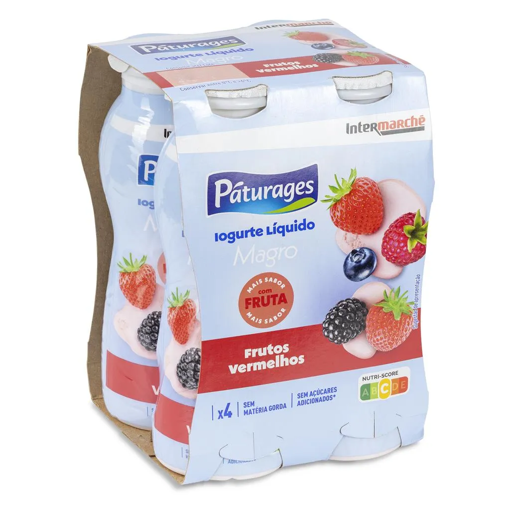 Iogurte Líquido Magro Frutos Vermelhos 4x160g