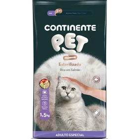 Ração para Gato Adulto Esterilizado Salmão Continente Pet Premium
