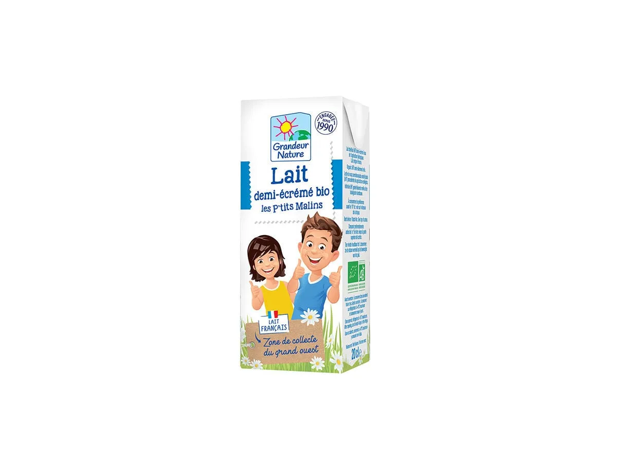 Leite grandeur nature meio gordo UHT 200 ml