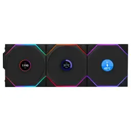 Ventoinha 120mm Lian Li UNI FAN TL120 LCD Wireless RGB PWM Preta (Pack 3) LianLi