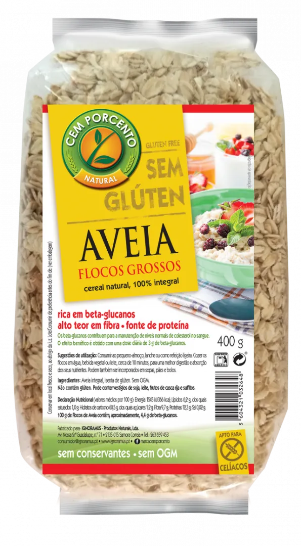 Flocos de Aveia Grossos sem Glúten