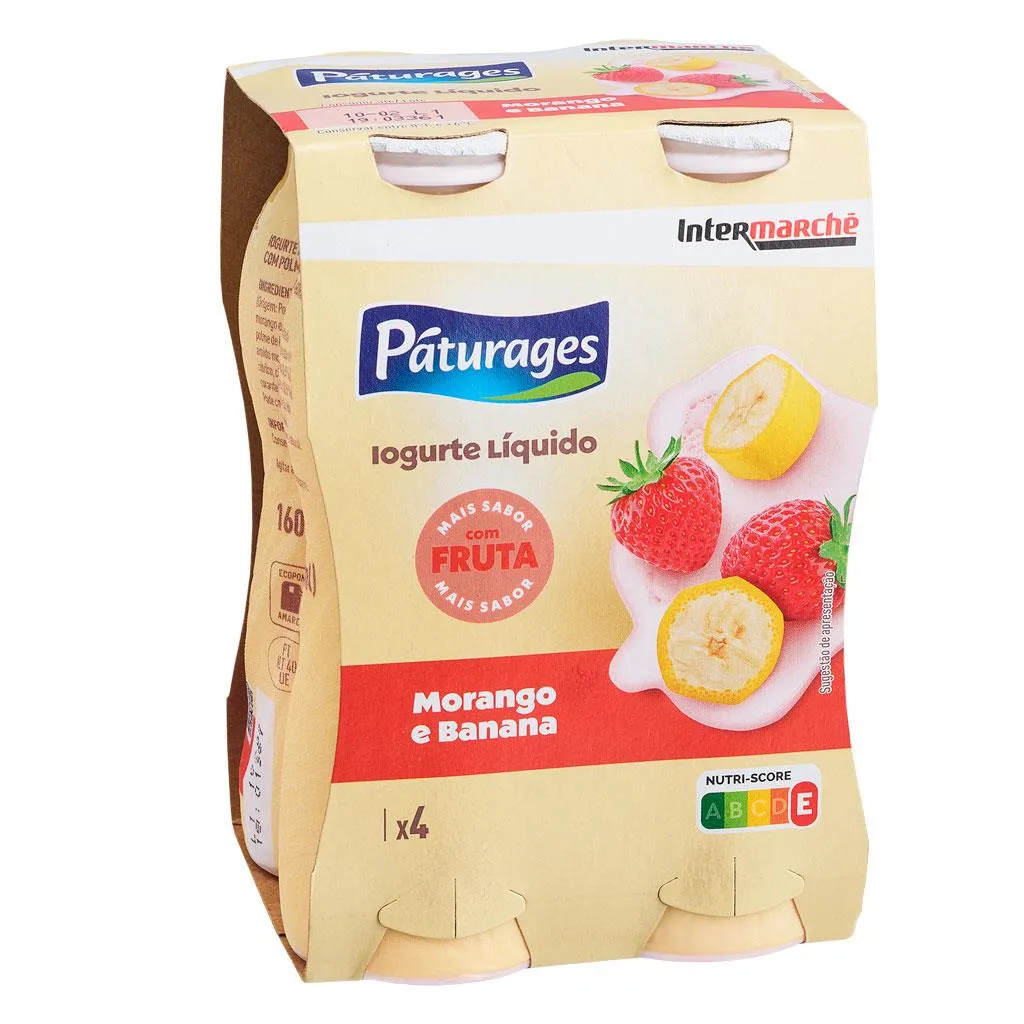 Iogurte Líquido Morango e Banana 4x160g
