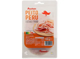Fiambre de peito perú Auchan fatias finas 150 g