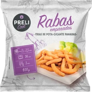 Tiras de Pota Panadas embalagem 400 g - Preli