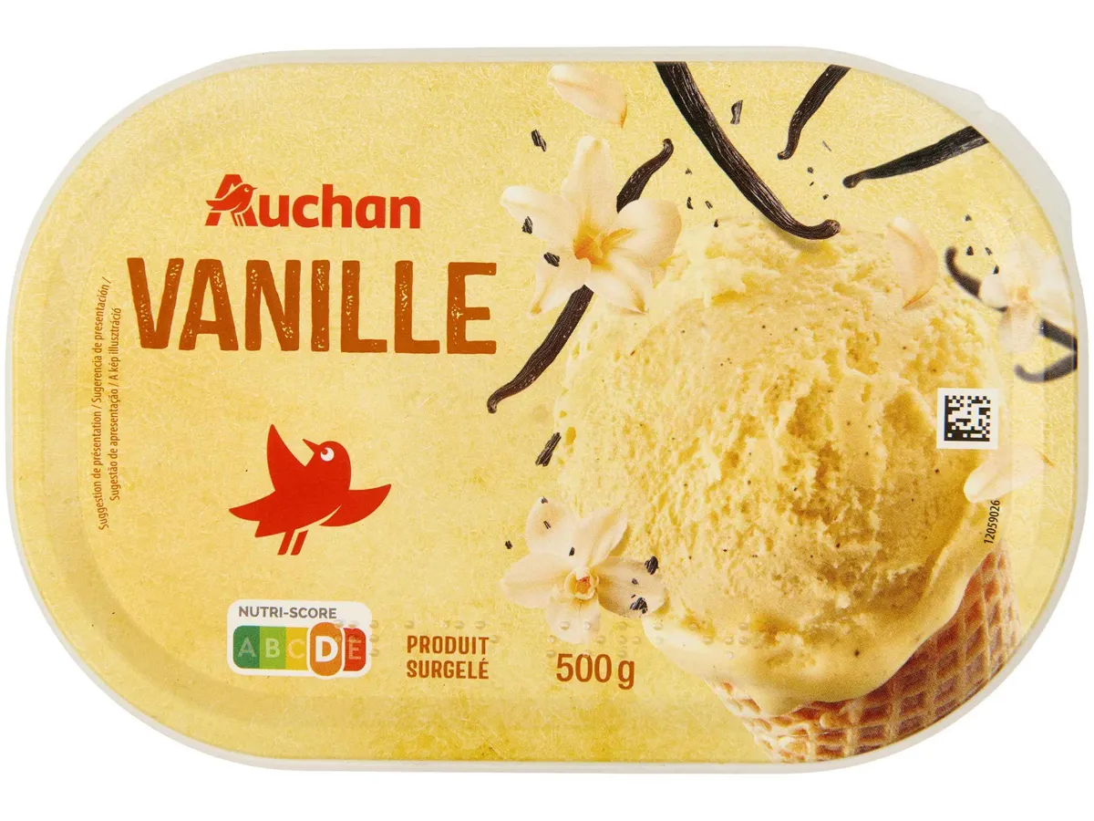 Gelado Auchan baunilha 1 L
