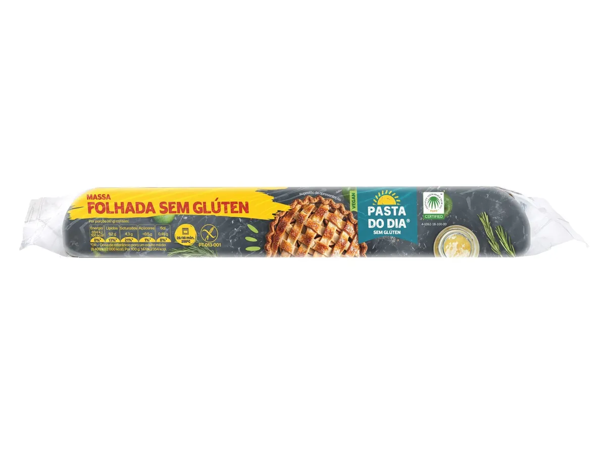 Massa folhada sem glúten e lactose pasta do dia280 g