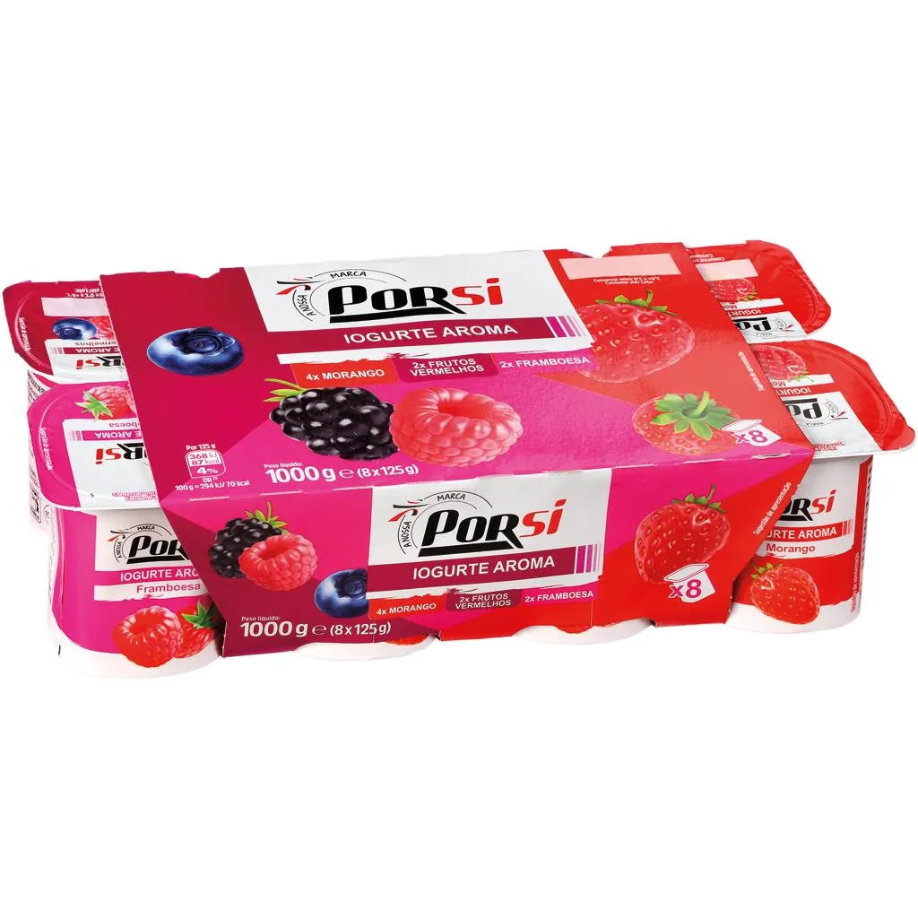 Iogurte Aroma Frutos Vermelhos 8x125g