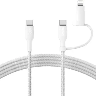 Cabo Belkin 2 em 1 USB-C para Lightning 1.5 m - Branco
