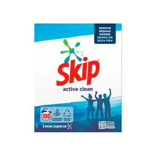 Detergente Máquina Roupa Pó Active Clean Skip