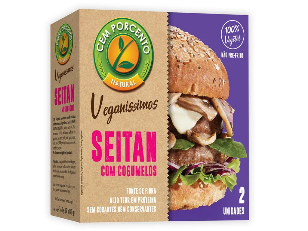 Hamburguer CEM Porcento veganíssimo cogumelos 160 g