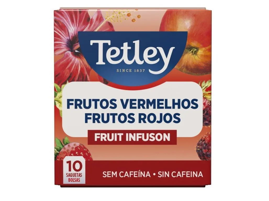 Infusão Tetley explosão frutos vermelhos 10 saquetas