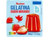 Gelatina Auchan morango 0% de açúcar 4 x 100 g