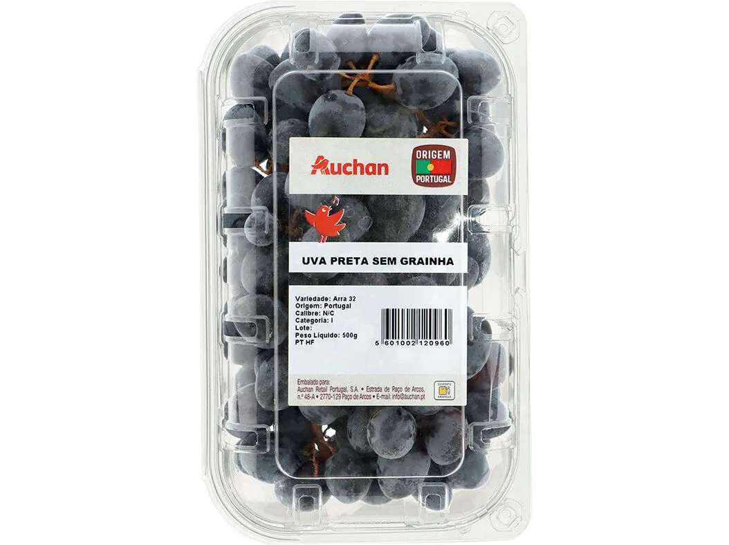 Uva preta sem grainha Auchan 500 g